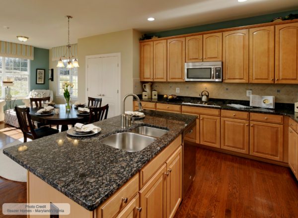 sapphire blue granite in kitchen with composite sink