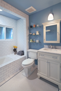 White Carrara Small Bathroom Vanity Ideas In VA