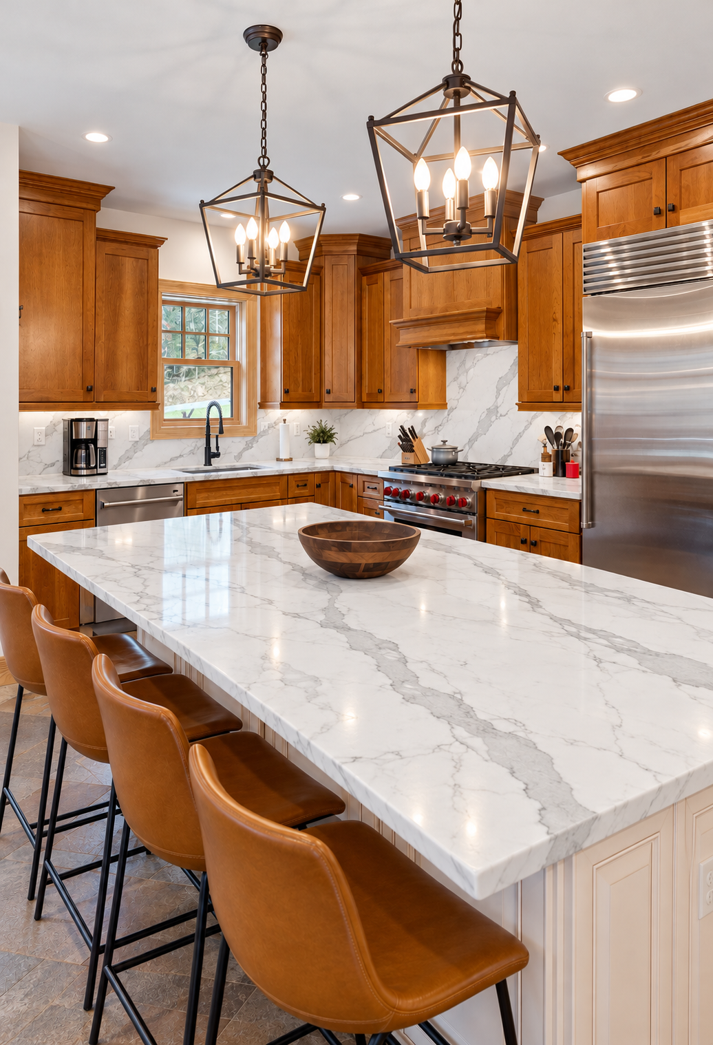 Classic Calatta Kitchen countertop in an elegant kitchen